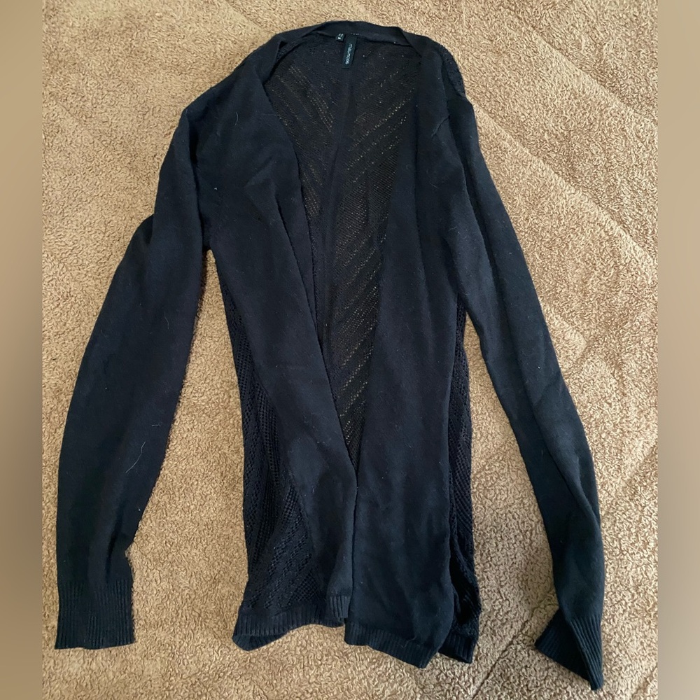 Black Open-Front Cardigan
